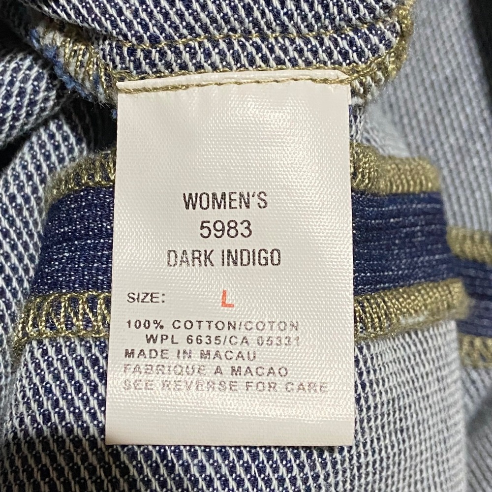 Vintage Woolrich Womens L Denim Dress Embroidered Winter Scene Sleeveless Belted - Picture 9 of 10